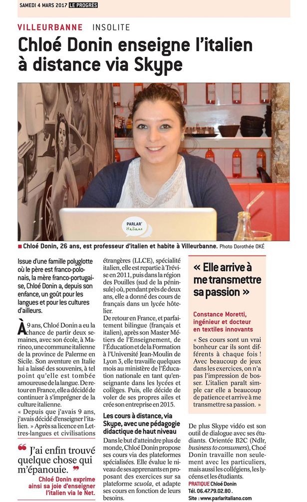 Article sur Le Progrès